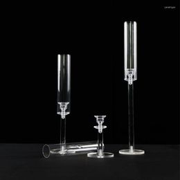 Candle Holders Acrylic Holder Candlestick Centerpieces Road Lead Candelabra Wedding Props Christmas Decorations