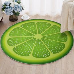 Carpets 3D Printed Fruit Round Carpet Home Decor Bedroom Living Room Rug Non-slip Bathroom Floor Cover Mat Table Chiar