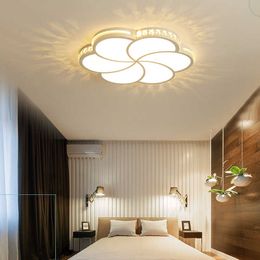 Modern LED Lights Bedroom Living Flower Creative Crystal Ceiling Lamp Dining Room Lighting Fixture 0209