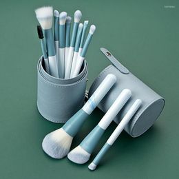 Makeup Brushes SAIANTTH Blue Clear Sky 12pcs Set Coloring Concealer Blade Eyeliner Beauty Tools Eyeshadow Sculpting Powder