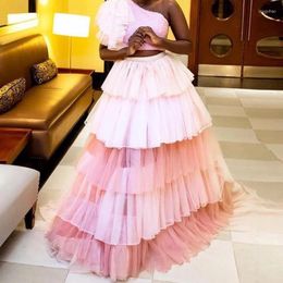 Skirts Blush Pink Cake Tulle Pretty Ruffled Long Tiered Women To Party Birthday Female Maxi Bridal Skirt