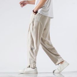 Men's Pants MRGB Men's Solid Cotton Linen Harem Chinese Style Fashion Casual Man Streetwear Loose Sweatpants Women Trousers