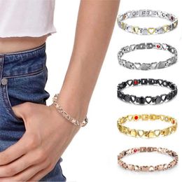 Link Chain Love Heart Magnetic Bracelets For Women Couple Weight Loss Energy Magnetic Therapy Bracelets Slimming Health Care Jewelry Gift G230208