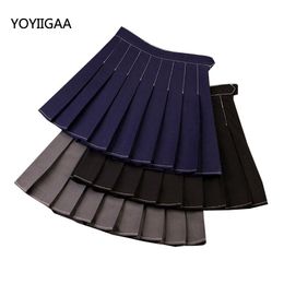 Skirts High Waist Pleated Mini Zipper A-line Sailor Women's Skirt Fashion Spring Summer School Style Ladies Girls