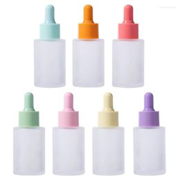 Storage Bottles 100pcs/lot 30ml Colored Frosted Glass Dropper Bottle Cosmetic Original Solution Essence Sample Sub Packaging