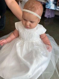 Girl Dresses Baptism Baby Pearls Christening Gown White Toddler Boho Custom Made 1st Year Birthday Dress