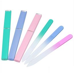 Nail Files Colour File Durable Crystal Glass Nails Polishing Tool Beautifly Packaged Easy To Carry Wh0570 Drop Delivery Health Beauty Dh10O