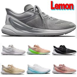 Lemon Blissfeel run running shoes Lululemens women workout shoe trainers triple white pale linen silver drop Butter Pink ivory Designer men womens Sports Sneakers