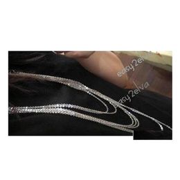 Pendant Necklaces Mtilayer Necklace Sier Colour 7 Layer Sweater Long Chain Tassel Drop Delivery Jewellery Pendants Dhugu