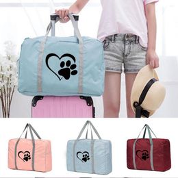 Duffel Bags 2023 Foldable Travel Bag Women Clothing Organizer Portable Handbag Large Capacity Duffle Dog Print Traveler Accessories