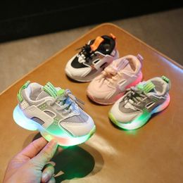 Sneakers Children LED Shoes Boys Girls Lighted Glowing for Kid Baby with Luminous Sole 230209