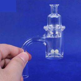 Latest 25mm Full Weld Bevelled Spin Quartz Banger With quartz spinning carb cap Pearls Dome Tops UFO Caps For Nails Rigs Hookahs Bongs Tools