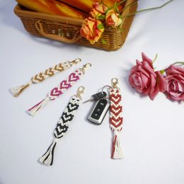 Love Keychain Cotton Rope Braided Keychain Party Creative Tassel Decoration Couple Gift Bag Pendant