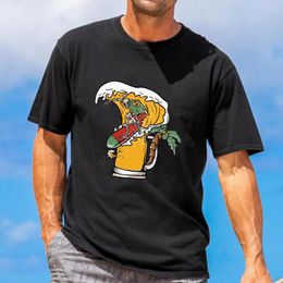 Men's T Shirts Summer Men Surfing Skull Printed Shirt Cool Casual Short Sleeve Women Loose Tshirt Sport Brand T-Shirt Tops Tee Clothing