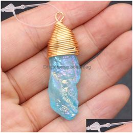 Charms Natural Stone Pendant Irregar Crystal Quartzs Charm For Jewelry Making Bracelet Earring Necklace Accessories 15X5020X Dhds0