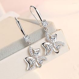 Dangle Earrings DIWENFU Genuine 925 Sterling Silver Diamond Drop Earring For Women Fine Peridot Jewellery Orecchini Box