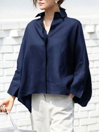 Women's Blouses Shirts Casual Long Sleeve Shirts Women Blouse VONDA Lapel OL Style Elegant Tunic Tops Oversized Casual Solid Loose Party Blusas 230209