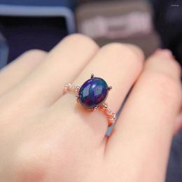 Cluster Rings High Quality Elegant Ring Natural And Real Black Opal 925 Sterling Silver Pure