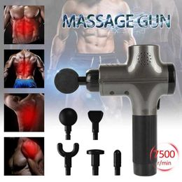 5 Heads Fascia Electric Silent Gun Handheld Deep Tissue Muscle Relaxation Massager Fitness Beauty Health Care Tool 0209