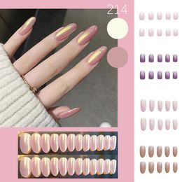 False Nails 24Pcs Acrylic Fake Nail Mermaid Pearl Extension Tools Decor Supplies Manicure Accessories