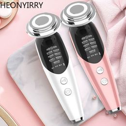 Home Beauty Instrument 7 in 1 Face Lift Devices RF Microcurrent Skin Rejuvenation Massager Light Therapy Anti Aging Wrinkle Beauty Apparatus 230208