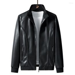 Men's Jackets Autumn Men Fashion Biker Outwear Winter Stand Collar PU Leather Motorcycle Jacket Zipper Faux Coats