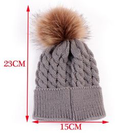 Beanies 1Pc Fashion Candy Colours Mom Or Baby Knitting Keep Warm Hat Women Winter Family Matching Outfits Hats30 Beanie/Skull Caps