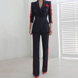 Womens Two Piece Pants Arrival OL Women High Quality Temperament Wild Suit Slim Comfortable Thick Warm Trend Outdoor Office Pant Suits 230209