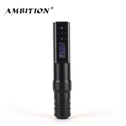 Tattoo Machine Ambition hunter wireless Tattoo pen machine 1650mAh Lithium Battery Power Supply LED Digital for body art 230208