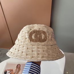 Womens Designer Knitted Bucket Fashion Sun Fisher for Men Woman S Beach Hats Bonnet Beanies Straw Hat Baseball Cap 2302084BF