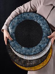 Table Mats American Light Luxury Western Mat Home Round Rectangular Insulation Pad Bowl Hand-made Shell Series