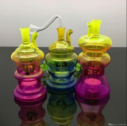 Glass Smoking Pipe Water Hookah A variety of colored profiled glass hookah bottles are super silent