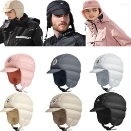 Berets Solid Colour Fashion Winter Riding Ski Snood Hood Hats Windproof Warm Earflap Ear Protection Thermal Fleece Insulated Trapper Cap