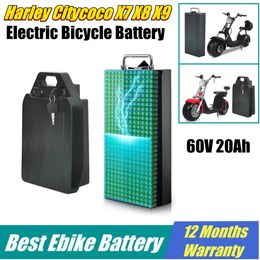 18650 Li-ion Battery Pack 60V 20Ah 25.6Ah 28Ah 72V 19.2Ah 21Ah 1800W BMS For Electric Harley Citycoco X7 X8 X9 Scooter Bicycle With Charger