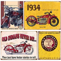 Motorcycle Poster Vintage Metal Tin Plaque Retro Signs Plate Pub Bar Garage Home Wall Decor Man Cave 20x30cm Woo