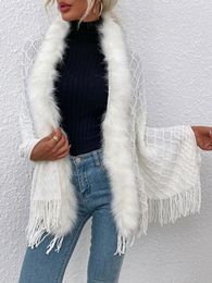 Women's Fur Europe And The United States 2023 Autumn Winter Light Luxury Senior Collar Tassel Elegant Shawl Sweater Jacket