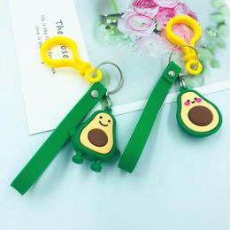 Avocado Keychain Cute Creative Schoolbag Keyring Purse Silicone Toy Pendant Gift