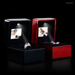 Jewellery Pouches Creative LED Ring Box Wedding Pendant Necklace Video Play High Quality Music