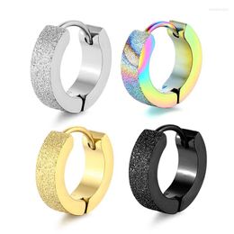 Hoop Earrings Accessories Hipster Rock Style Punk Circle Fashion Men's Round Titanium Steel Jewellery For Men