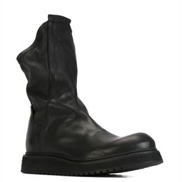 Man Leather Boot Retro High Shoes For Men Designer Men's Chunky Boots