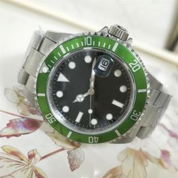 Vintage Edition Men's Watches Antique BP Factory Mens Automatic Watch Men Black Green Alloy Bezel Steel Date 50th Anniversary231n