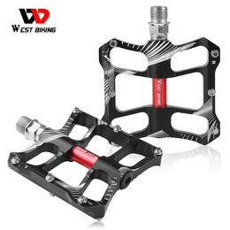 Bike Pedals WEST BIKING MTB Mountain Bike Pedals Non-slip 9/16"Spindle Bicycle PedalsAluminum alloy Cycling Sealed Bearing Road Bike Pedals 0208
