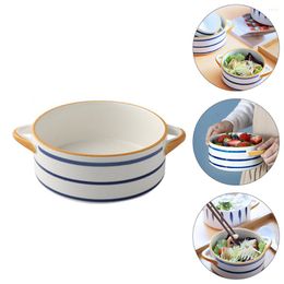 Bowls Noodle Bowl Ceramic Griddle Steamed Egg Baking Square Round Ceramics Salad Serving