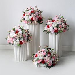 Decorative Flowers 55CM Artificial Flower Ball Wedding Banquet Table Centre Geometric Shelf Stage Display Row