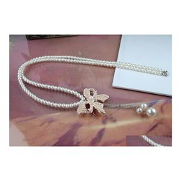 Pendant Necklaces Pearl Necklace Imitation Statement Bow Knot Drop Delivery Jewelry Pendants Dhcfn