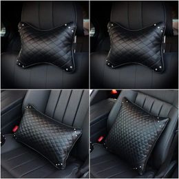 Seat Cushions Leather Crystal Diamond Car Headrest Neck Pillow Auto Interior Accessories Safety Support Waist Cushion Supplies