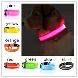 Dog Collars 50PCS Nylon LED Pet Collar 6 Colours Night Safety Flashing Leash Supplies