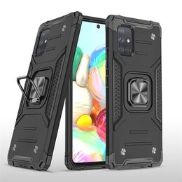 S23 Ultra Rugged Hybrid Armor Phone Case mit Metallständer für Samsung Galaxy S21 FE S20 A22 M33 A53 A82 Bumper