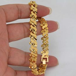 Link Chain Copper African Party Jewellery Gifts Ethiopian Jewellery Cuban Chain Dubai 24K Gold Colour Various Shapes Bracelet for Men and Women G230208