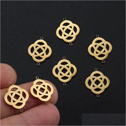 Charms 5Pcs Stainless Steel Witch Celtics Knot Gold Plated Witchcraft Pendants For Diy Bracelet Necklace Jewellery Making Findin Dhefe